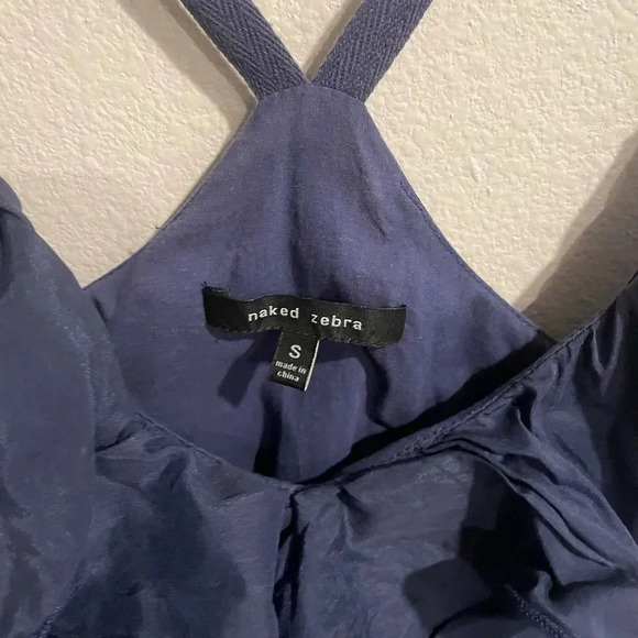 Naked zebra ruffles silk blend dress size Small - Picture 6 of 7